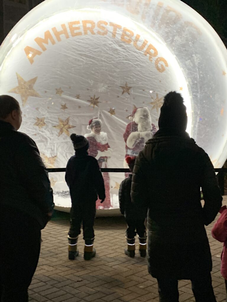 Santa in snow globe